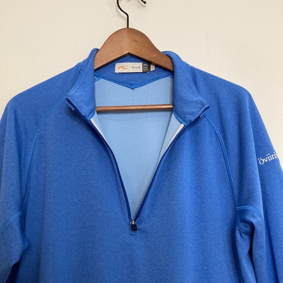 KJUS Shirt Mens 52 Large Blue  Keano Golf Half Zip Long Sleeve Mid Layer - Picture 5 of 16